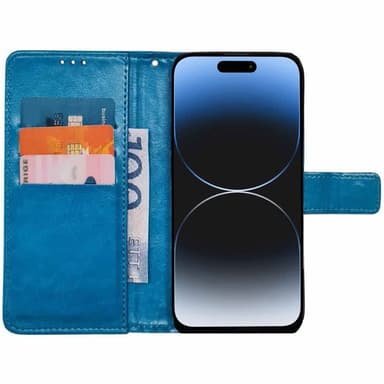 Lompakkokotelo 3-kortti iPhone 16 Plus - Vaaleansininen