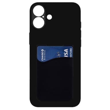 Silikonikuori korttitelineellä iPhone 16 Plus - Musta