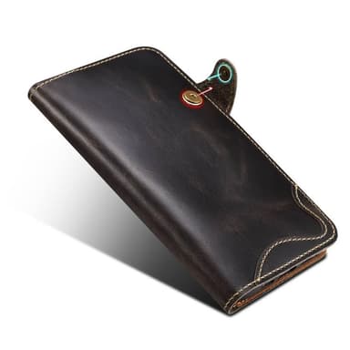 Denior lompakkokotelo nahkaa iPhone 16 Pro Max - Musta