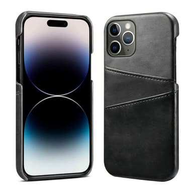 Retro kuori korttipaikoilla iPhone 16 Pro Max - Tummanharmaa