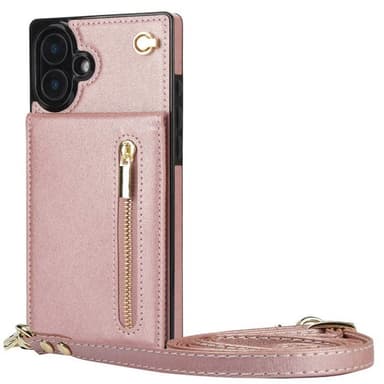 Zipper kaulakorukuori iPhone 16 Plus - Ruusu
