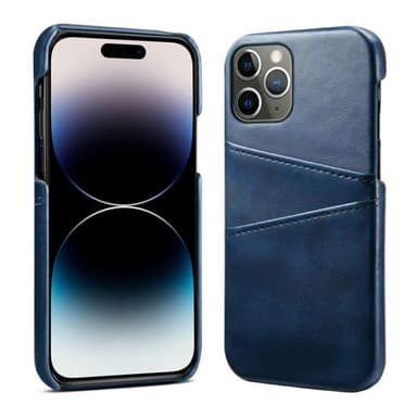 Retro kuori korttipaikoilla iPhone 16 Pro Max - Sininen