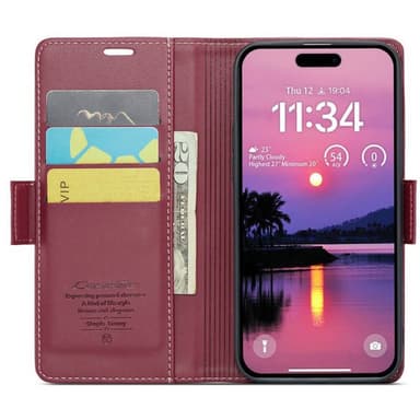 CaseMe puhelimenkotelo 023 iPhone 16 Plus - Viininpunainen