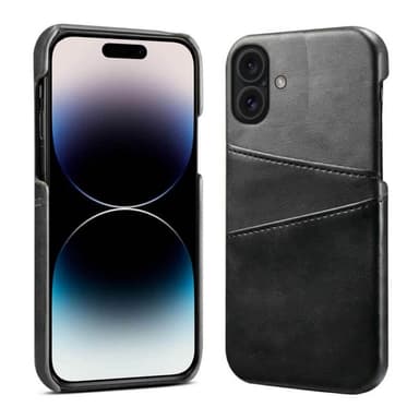 Retro kuori korttipaikoilla iPhone 16 - Tummanharmaa