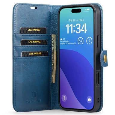 Lompakkokotelo DG-Ming 2i1 iPhone 16 Pro - Sininen