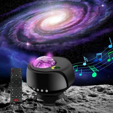 Galaxy Projector Fantasy Aurora - tähtiprojektori, jossa on BT-kaiutin, valotunnistin ja 360° pyöritys