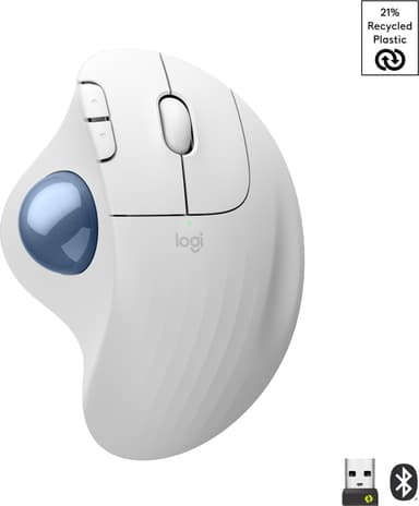 Logitech Ergo M575S langaton pallohiiri (valkoinen)