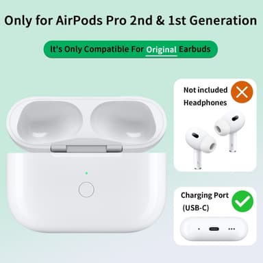 AirPods Pro / Pro 2 Korvaava Latauskotelo Sisäänrakennettu 680mAh Akulla