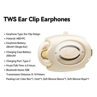 ESSAGER Bluetooth Headset Langattomat kuulokkeet Hienkestävät - beige