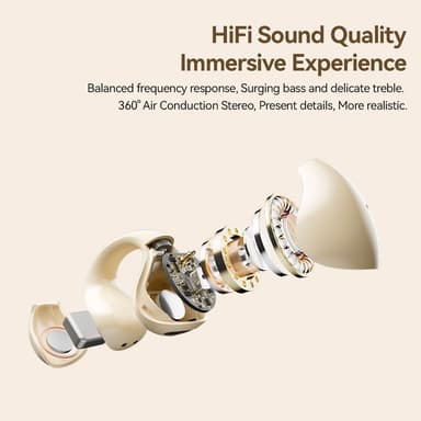 ESSAGER Bluetooth Headset Langattomat kuulokkeet Hienkestävät - beige