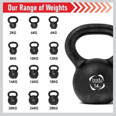 Body Revolution valurautaiset kahvakuulat 28kg
