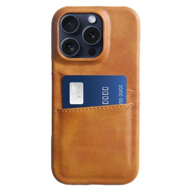 SKALO iPhone 16 Pro PU-nahkainen Korttikotelo - Ruskea