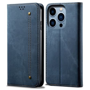 SKALO iPhone 16 Pro Max Jeans Lompakkokotelo - Sininen