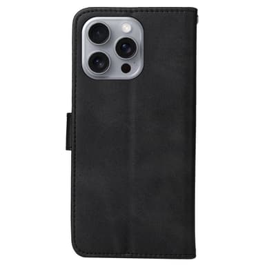 SKALO iPhone 16 Pro Max PU-nahkainen Lompakkokotelo - Musta
