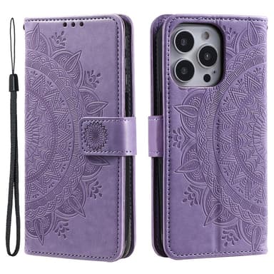 SKALO iPhone 16 Pro Max Mandala lompakkokotelo - Violetti