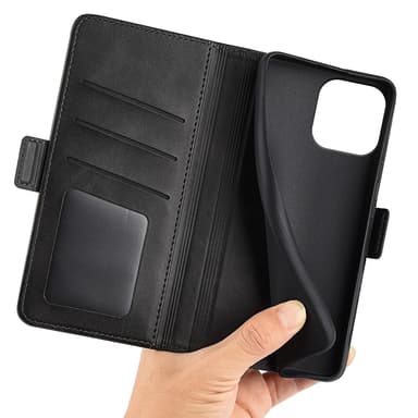SKALO iPhone 16 Pro Max Premium Wallet Lompakkokotelo - Musta