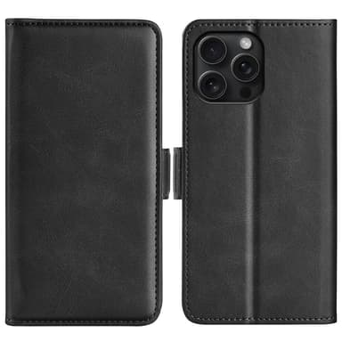 SKALO iPhone 16 Pro Premium Wallet Lompakkokotelo - Musta