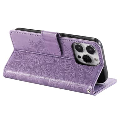 SKALO iPhone 16 Pro Max Mandala lompakkokotelo - Violetti