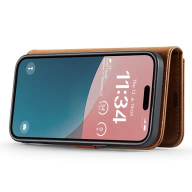DG MING iPhone 16 Plus 2-in-1 magneetti lompakkokotelo - Ruskea