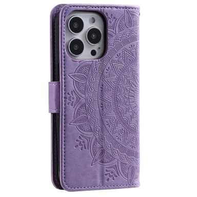 SKALO iPhone 16 Pro Max Mandala lompakkokotelo - Violetti