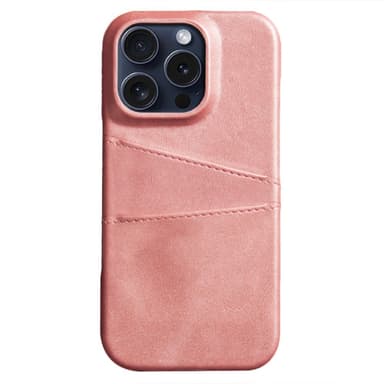 SKALO iPhone 16 Pro PU-nahkainen Korttikotelo - Ruusukulta
