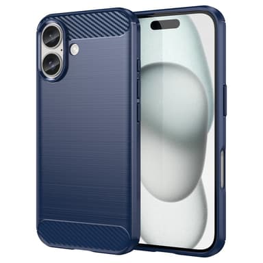 SKALO iPhone 16 Armor Carbon Iskunkestävä TPU suojakuori - Sininen