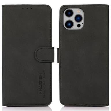 SKALO iPhone 16 Pro KHAZNEH Lompakkokotelo PU-nahasta - Musta