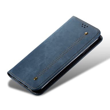 SKALO iPhone 16 Jeans Lompakkokotelo - Sininen