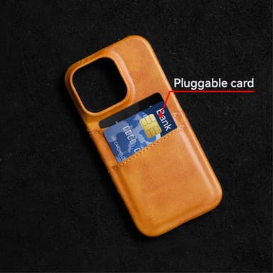 SKALO iPhone 16 Pro PU-nahkainen Korttikotelo - Ruusukulta