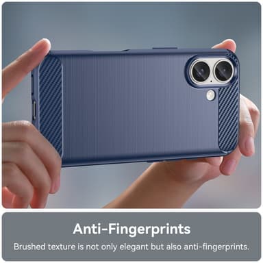 SKALO iPhone 16 Armor Carbon Iskunkestävä TPU suojakuori - Sininen