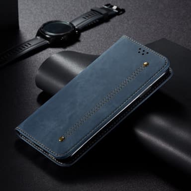 SKALO iPhone 16 Jeans Lompakkokotelo - Sininen