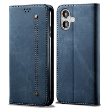 SKALO iPhone 16 Jeans Lompakkokotelo - Sininen