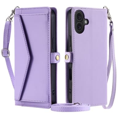 SKALO iPhone 16 Plus Evelope Clutch 5-Lokeroa - Violetti