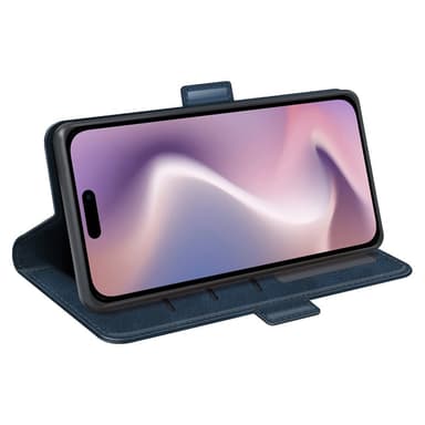 SKALO iPhone 16 Plus Premium Wallet Lompakkokotelo - Sininen