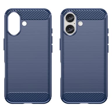 SKALO iPhone 16 Armor Carbon Iskunkestävä TPU suojakuori - Sininen