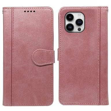 SKALO iPhone 16 Pro Lompakkokotelo PU-nahkaa - Ruusukulta