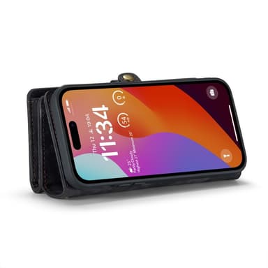CaseMe iPhone 16 Pro 008 Series lompakkokotelo - Musta