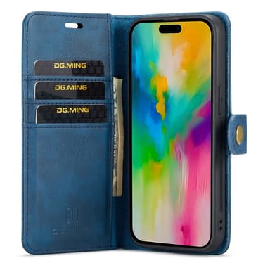 DG MING iPhone 16 Pro Max 2-in-1 magneetti lompakkokotelo - Sininen