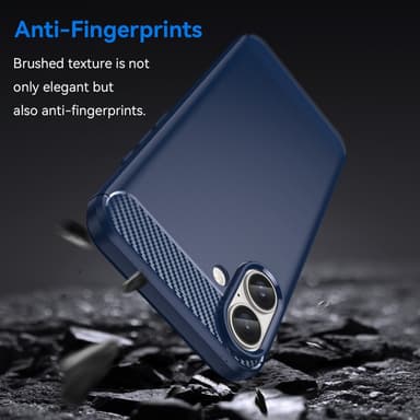 SKALO iPhone 16 Plus Armor Carbon Iskunkestävä TPU suojakuori - Sininen