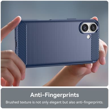 SKALO iPhone 16 Plus Armor Carbon Iskunkestävä TPU suojakuori - Sininen