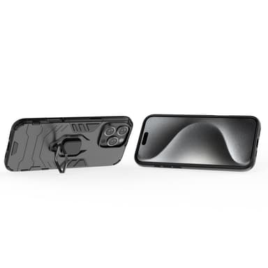 SKALO iPhone 16 Pro Max Armor Hybridi metallirengas kuori - Musta