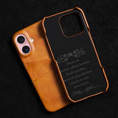 SKALO iPhone 16 Plus PU-nahkainen Korttikotelo - Musta