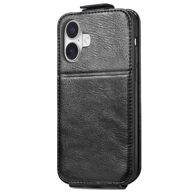 SKALO iPhone 16 Vertical Flip Lompakkokotelo - Musta