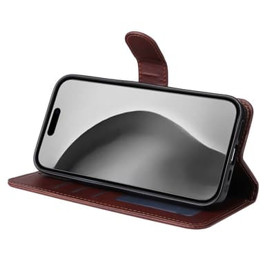 SKALO iPhone 16 Pro Max PU-nahkainen Lompakkokotelo - Ruskea