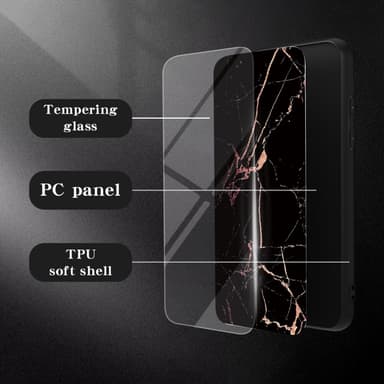 SKALO iPhone 16 Pro Marmori karkaistu lasi TPU-suojakuori - #3