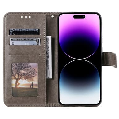 SKALO iPhone 16 Pro Mandala lompakkokotelo - Harmaa