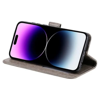 SKALO iPhone 16 Pro Mandala lompakkokotelo - Harmaa