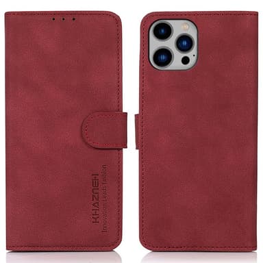SKALO iPhone 16 Pro Max KHAZNEH Lompakkokotelo PU-nahasta - Punainen