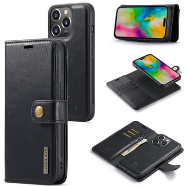 DG MING iPhone 16 Pro 2-in-1 magneetti lompakkokotelo - Musta