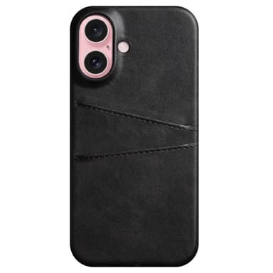 SKALO iPhone 16 Plus PU-nahkainen Korttikotelo - Musta